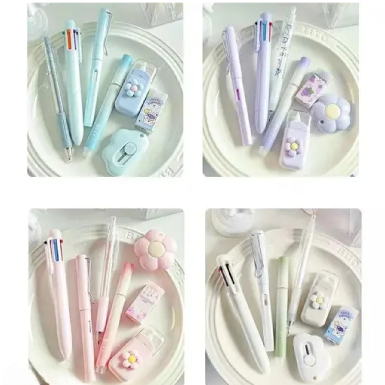 7 pcs cute pink stationery set kawaii