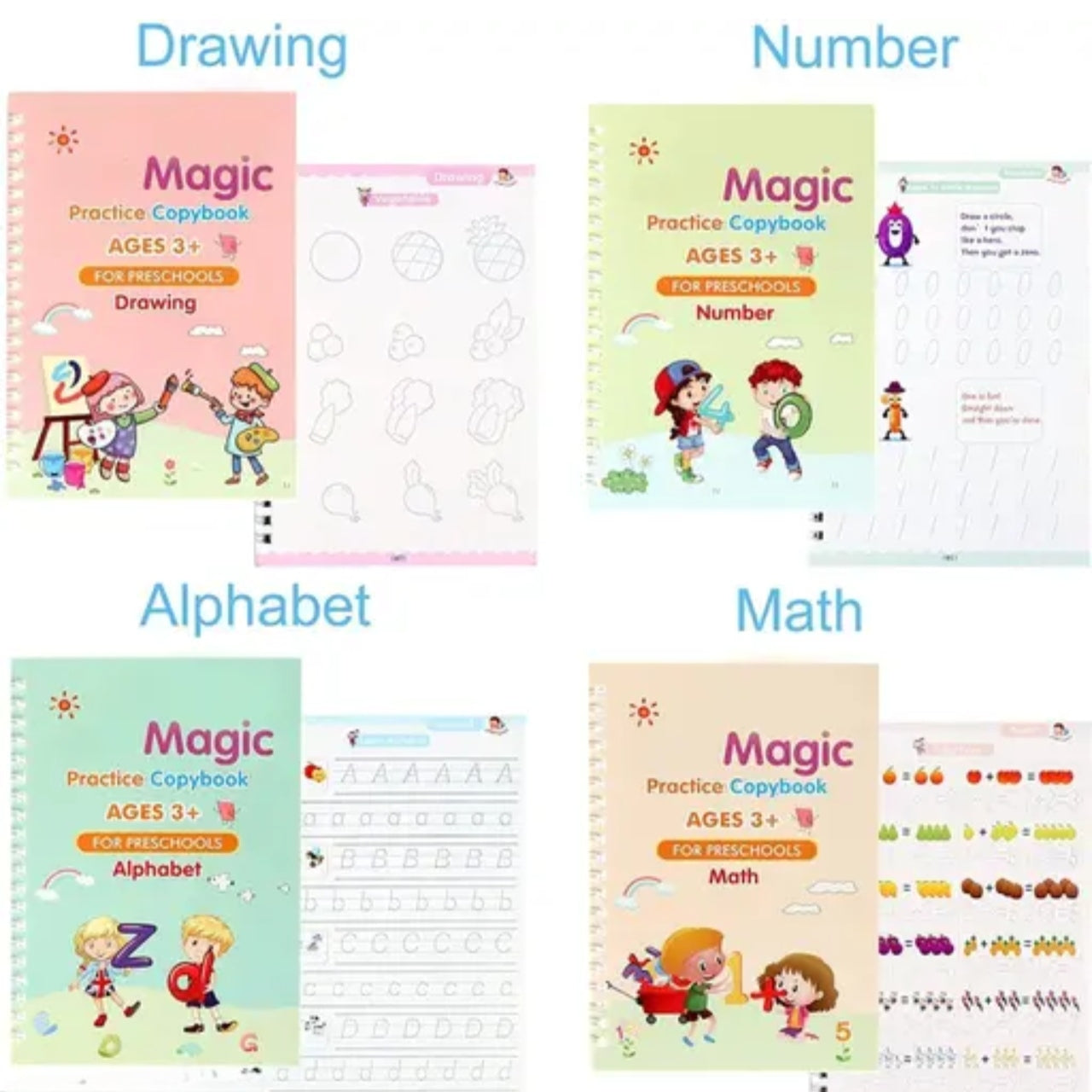 magic practice copybook writing book grip number tracing book