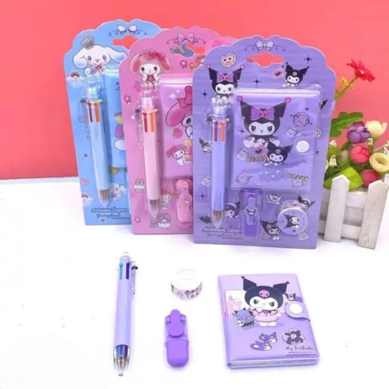 kuromi themed stationery sets for kids cute cartoon school kit