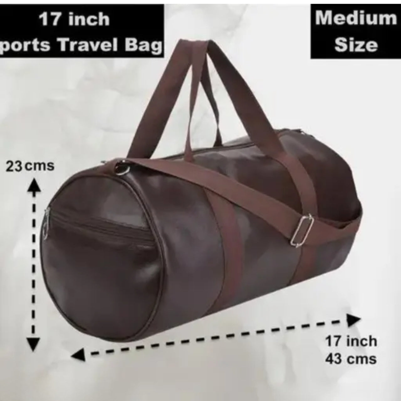 brown leather gym duffel bag