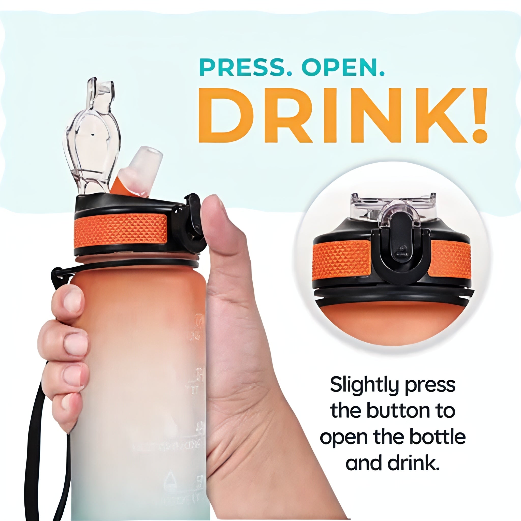 motivational water bottle with time markers